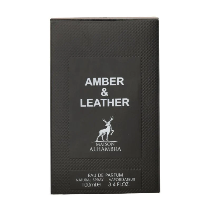 AMBER & LEATHER BY MAISON ALHAMBRA EAU DE PARFUM 100ML 3.4FL.OZ. UNISEX FRAGRANCE - Image 3