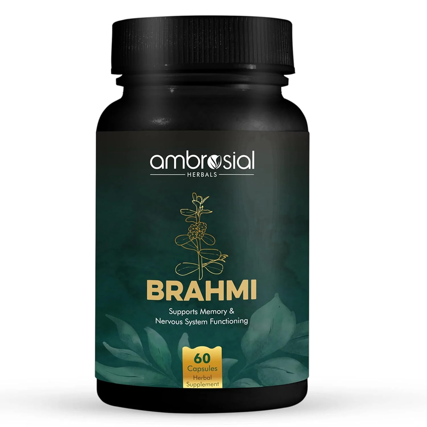 Ambrosial Brahmi Capsules 500mg Bacopa Monnieri, High Strength Brain Nootropics Supplements To Focus, Mental Performance & Energy | 60 Capsules 100gm 0.2lbs Each Pack Of 2 - Image 3