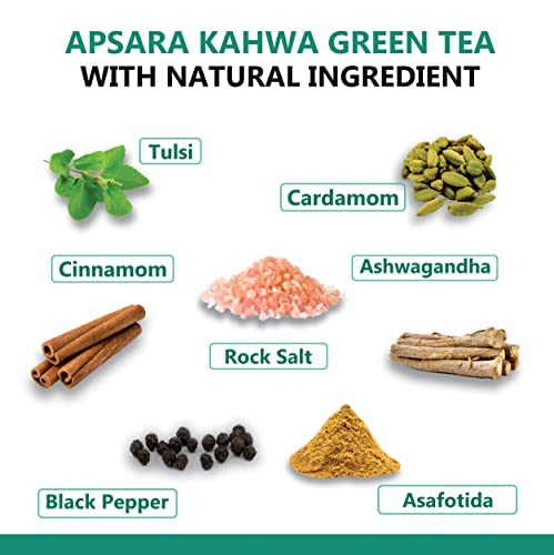 Apsara Detoxifying Kahwa Green Tea - 36 Tea Bags | Blended With Rock Salt, Tulsi, Cardamom, Cinnamon, Black Pepper, Ashwagandha Tea - Immunity Booster, Promotes Skin Glow - Image 5