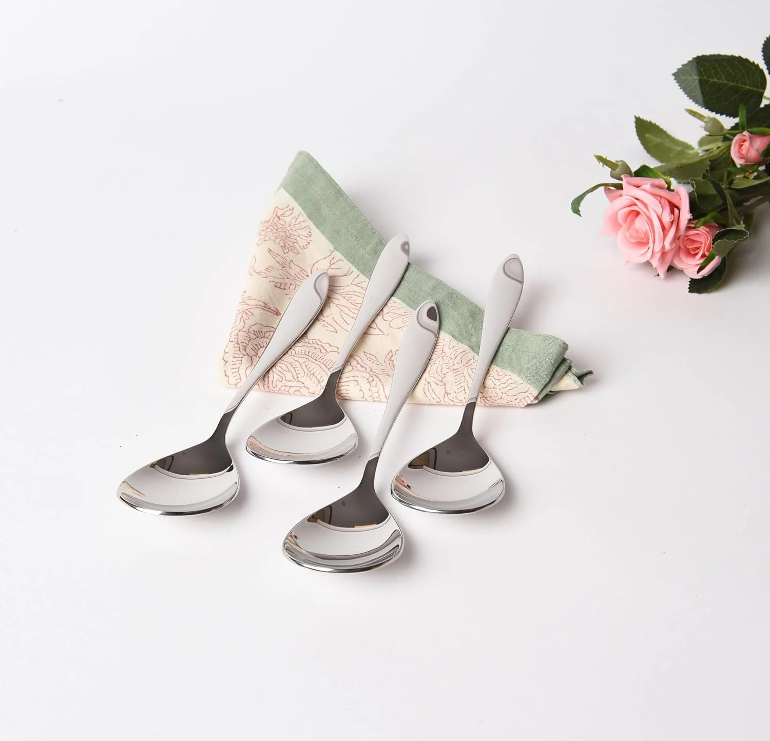 Arc Chrome Stainless Steel Soup Spoon Set Of 12 - Modern Elegance | Premium Tableware, Dishwasher Safe - Serve Ware & Tableware - Image 6