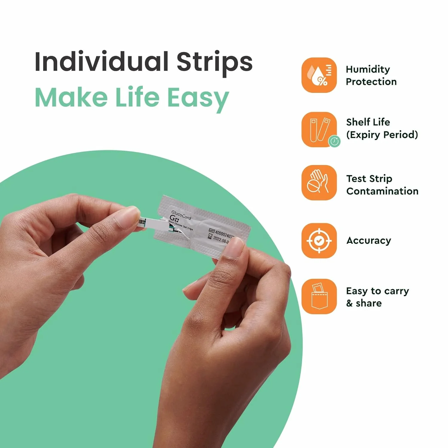 Arkray Glucocard G + Blood Glucose Test Strips | Individually Packed | Pack of 50 - Image 6