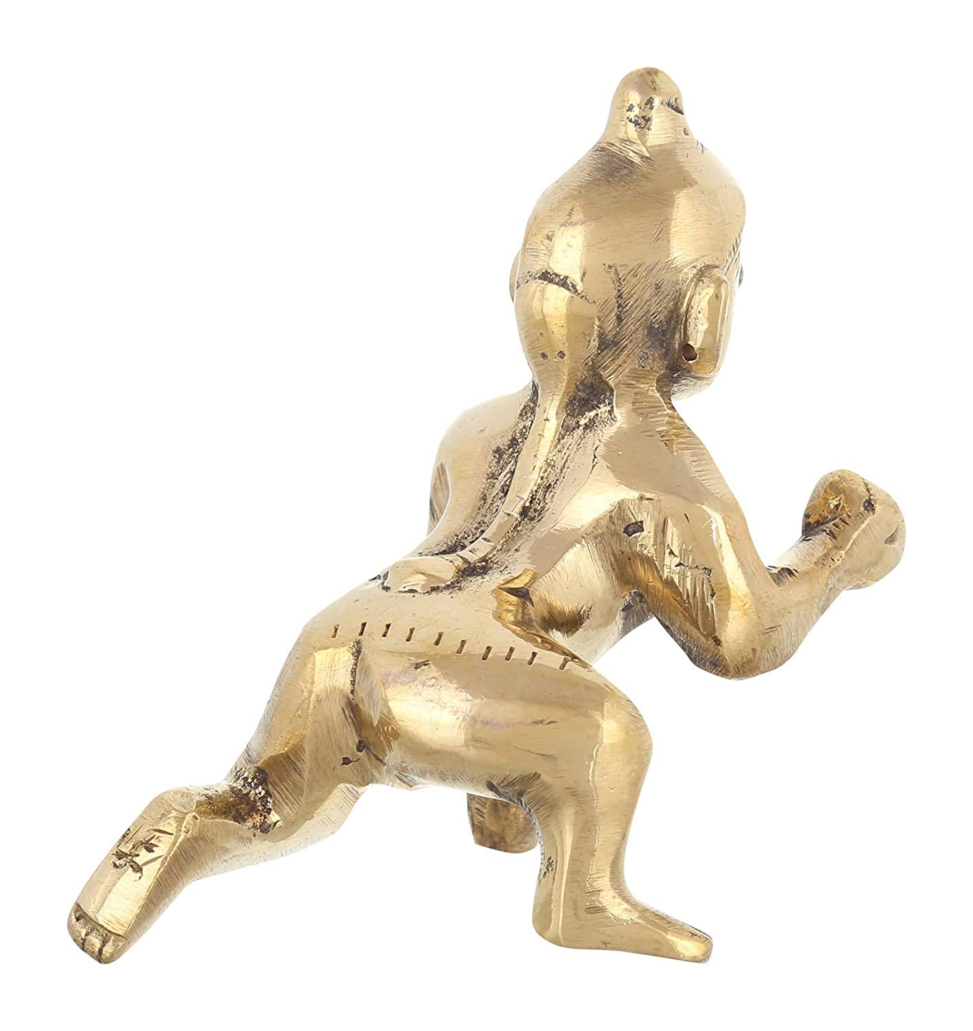 Ashtadhatu Metal Laddu Gopal God Idol, Bal Gopal Murti, Brass, Gold Idol Size - 10 Inch, Golden Handmade Idol, Little Krishna, Makhan Chor Statue, Occasion Of Krishna Janmashtami, Festival Idol - Image 3