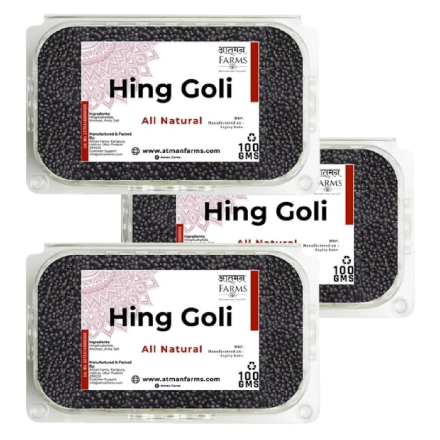 Atman Farm Hing Goli 300gm, (100gm *3) | Natural Digestive Goli Tasty Bites With Real Heeng | Box Pack