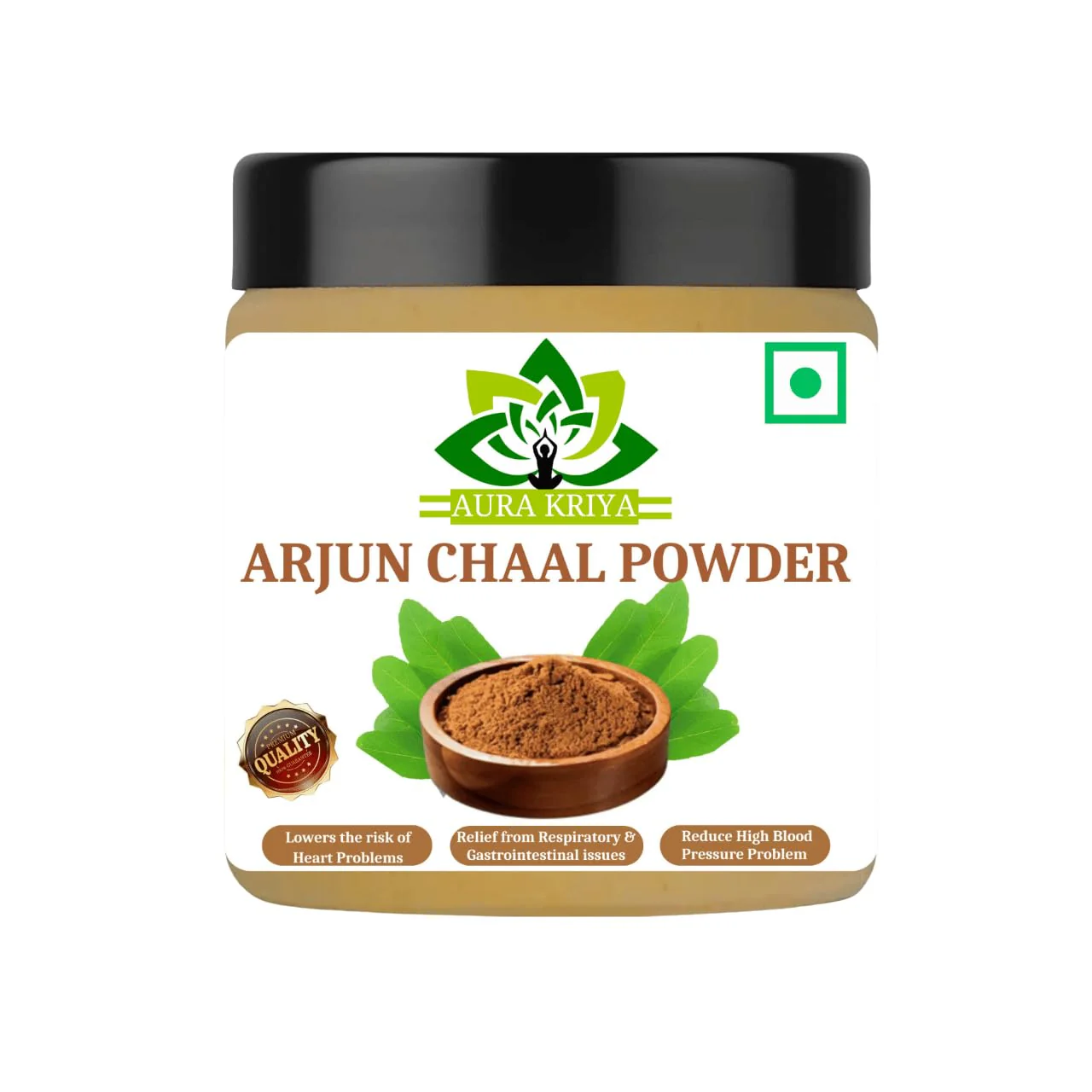 Aura Kriya Natural Arjun Ki Chaal Powder, Arjuna Bark, Arjun Chaal Tree, Ensure Premium Quality And Effectiveness | 100gm 0.2lbs Each Pack Of 5