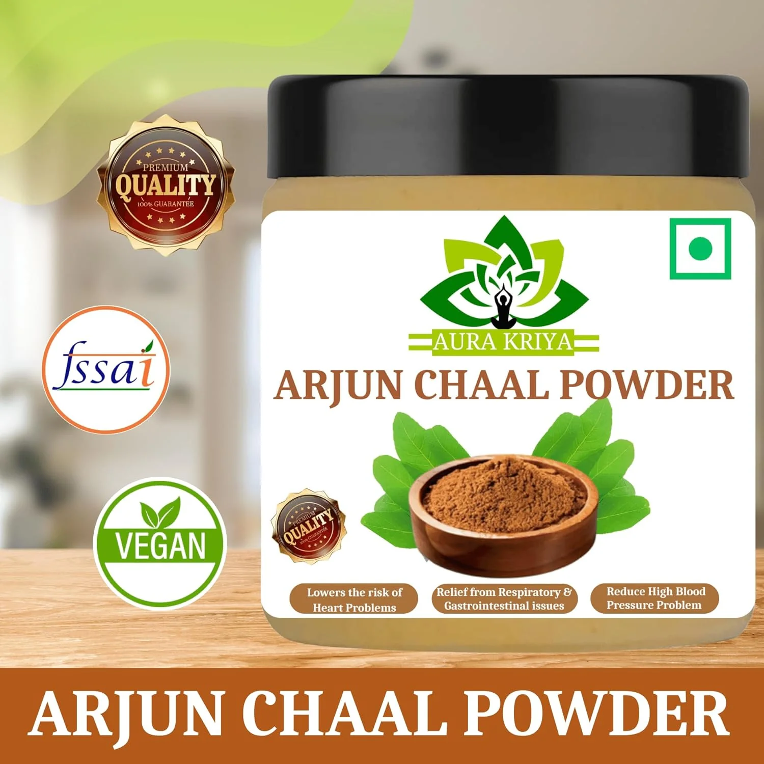 Aura Kriya Natural Arjun Ki Chaal Powder, Arjuna Bark, Arjun Chaal Tree, Ensure Premium Quality And Effectiveness | 100gm 0.2lbs Each Pack Of 5 - Image 3