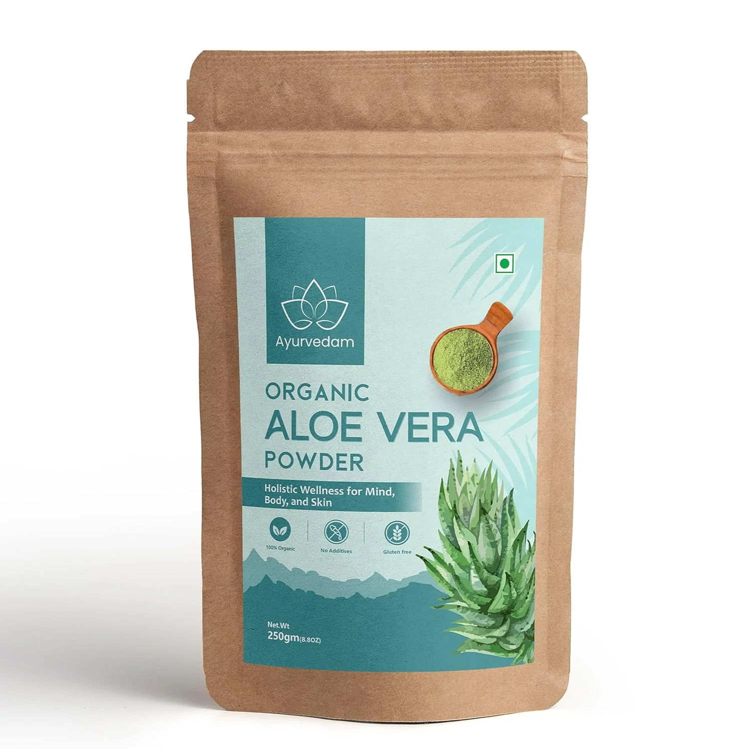 Ayurvedam Organic Aloe Vera Leaf Powder Useful For Face, Skin, Hair Care & Food Grade | For Man & Women , 250gm 0.5lbs - Image 2