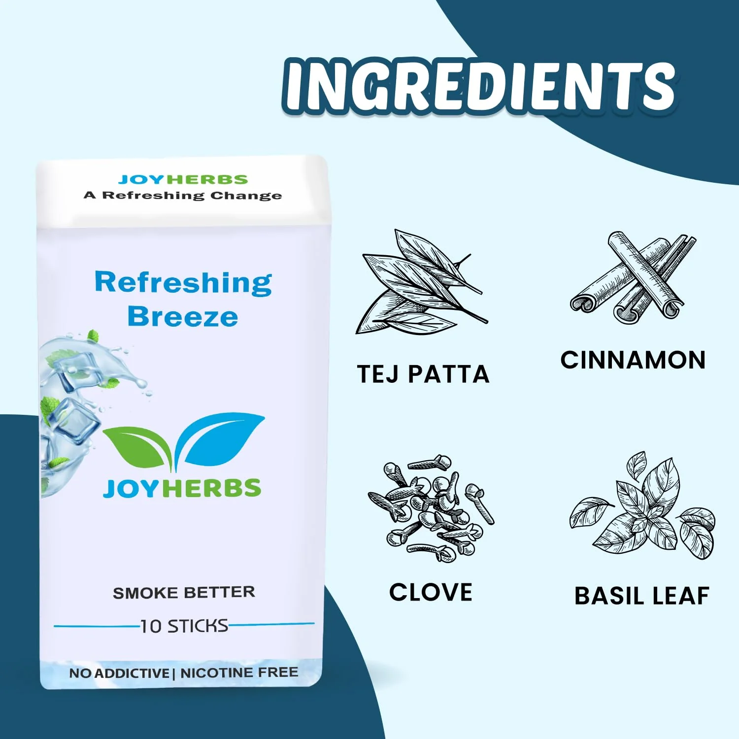 Ayurvedic Herbs Tobacco Alternatives | Non Addictive Herbal Cigarettes 100% Tobacco & Nicotine Free Combo Pack Of Refreshing Breeze & Paan Flavour Smoke 40 Sticks - Image 4
