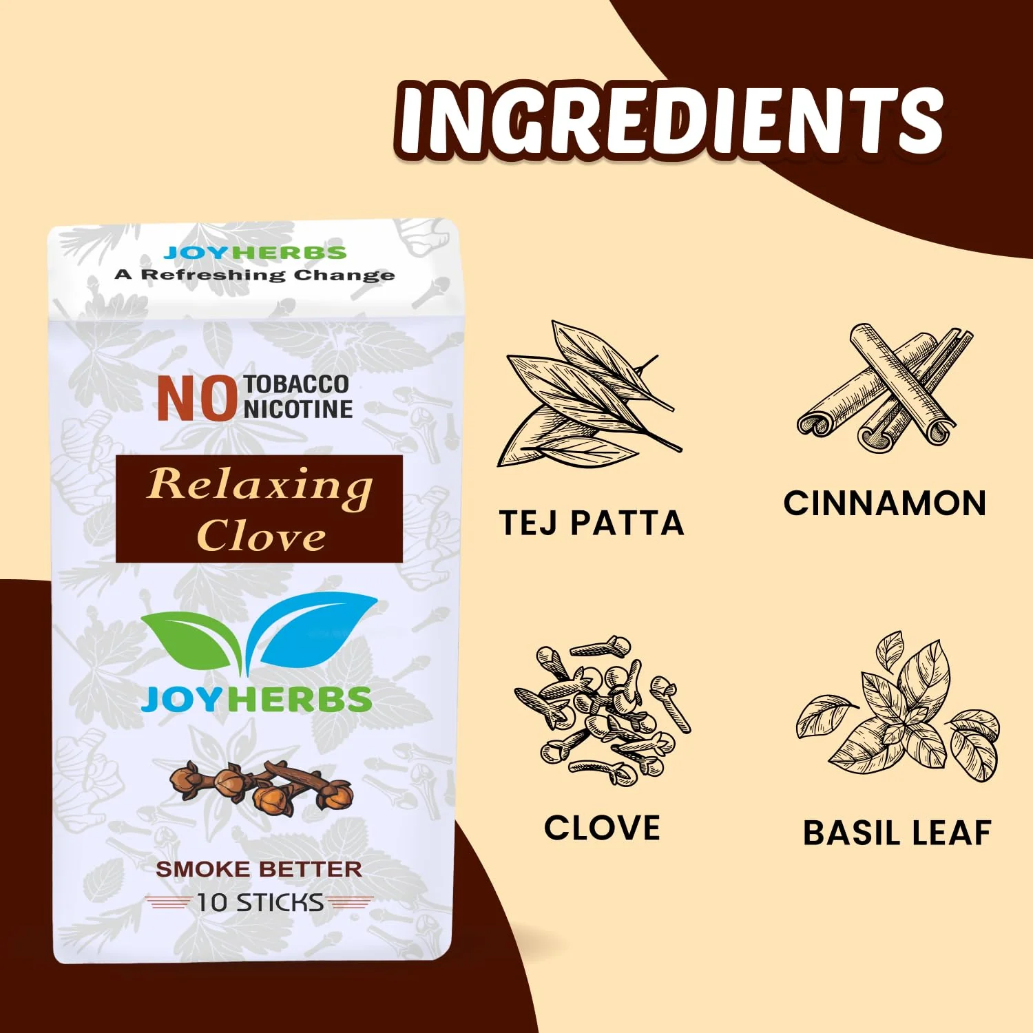 Ayurvedic Herbs Tobacco Alternatives | Non Addictive, Paan Flavour & Clove Flavour Smoke 20 Sticks - Tobacco And Nicotine Free - Image 3