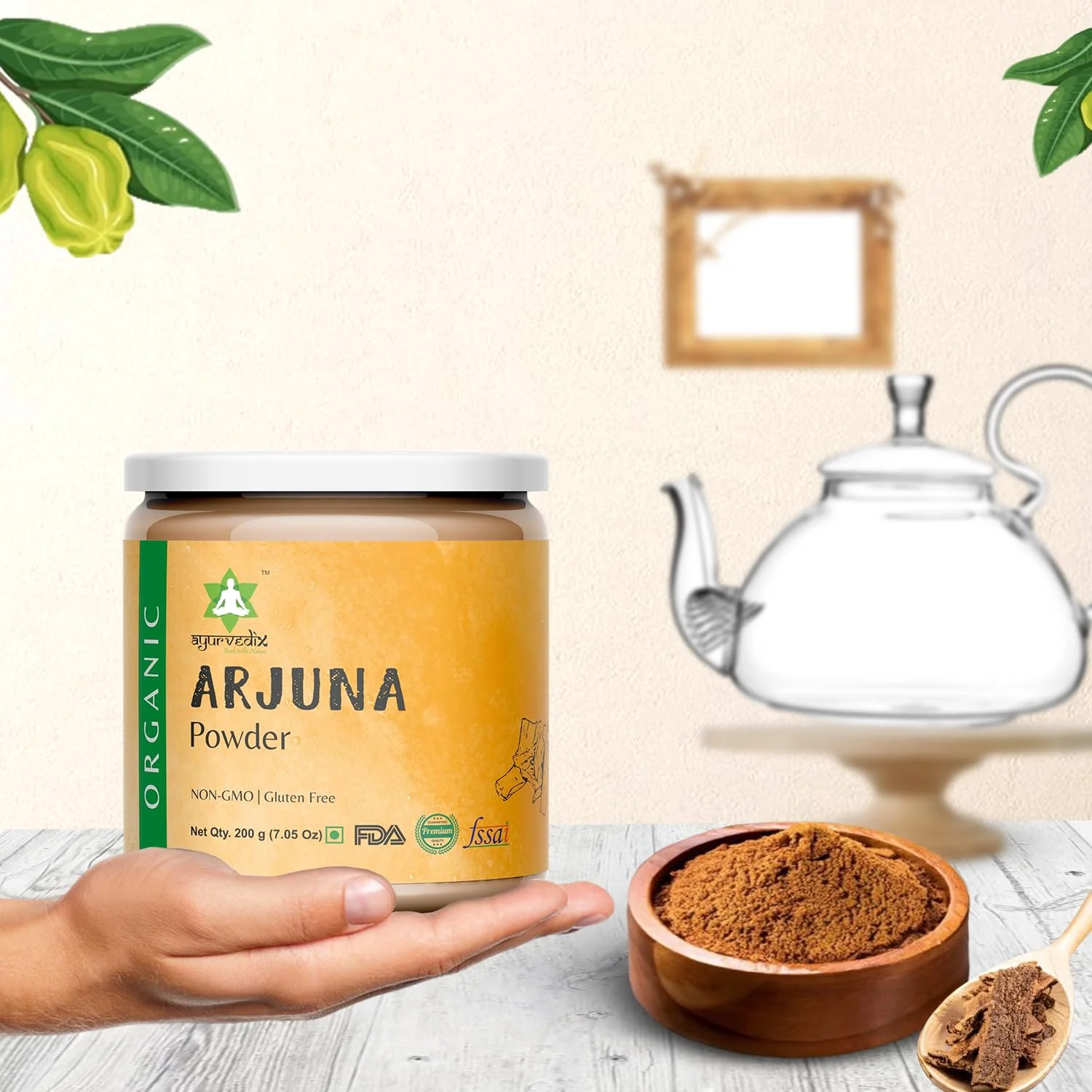 Ayurvedix Organic Arjun Ki Chaal Powder Terminalia Arjuna Bark Powder For Tea, For Healthy Living | 200gm 0.4lbs Each Pack Of 2 - Image 4