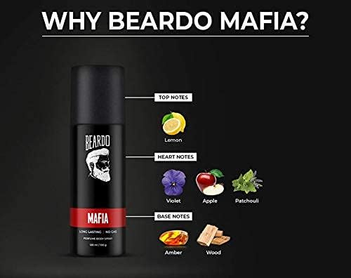Beardo Godfather Eau De Parfum & Mafia Long Lasting No Gas Perfume Body Spray 220ml 7.4 Fl.oz. Pack Of 2 | Best Gift Set For Men - Image 8