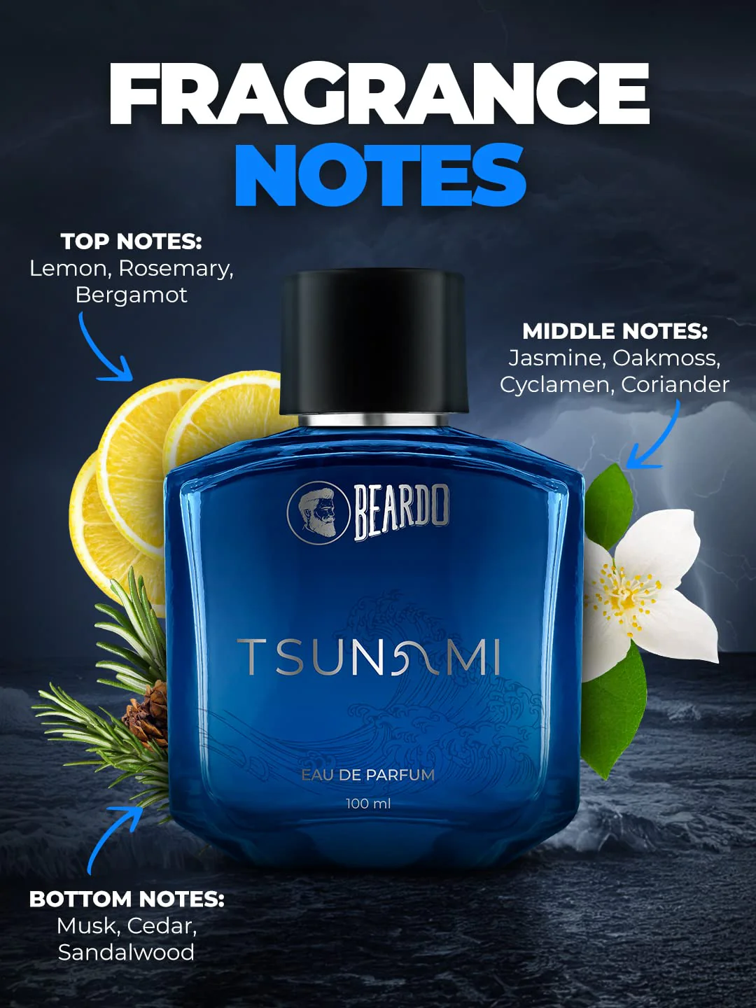 Beardo Tsunami Eau De Parfum 100ml 3.4 Fl.oz.| Best Valentineday Gift For Husband | Long Lasting Fragrance - Image 4