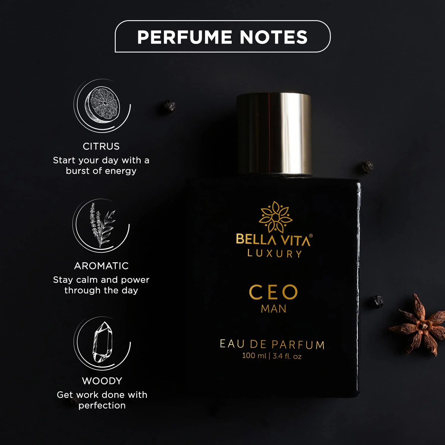 Bella Vita Luxury CEO Man Eau De Parfum 100ml 3.4 Fl.oz. Long Lasting | Gift For Husband - Image 4