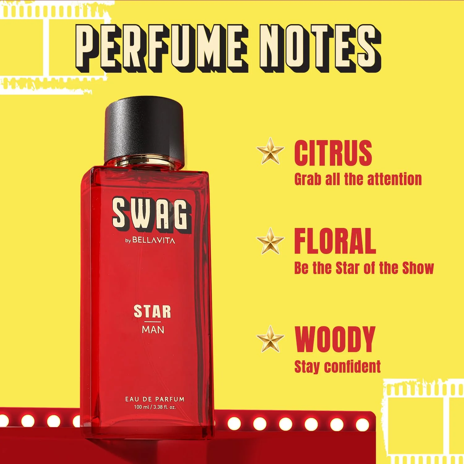 Bella Vita Luxury Swag Star Man Eau De Parfum 100ml 3.4 Fl.oz. Luxury Collection | Long Lasting | Gift For Husband - Image 3