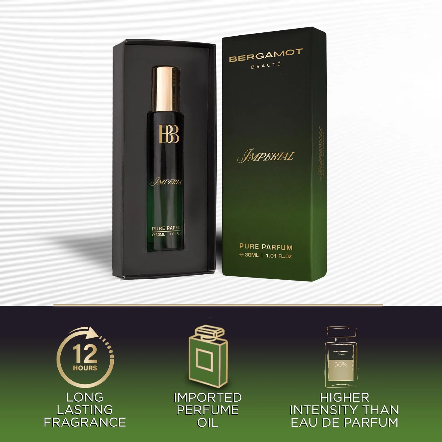 Bergamot Beaute Imperial Pure Parfum 30ml 1.0 Fl.oz. | 12+ Hrs Long Lasting Perfume For Men | Higher Concentration Than EDP - Image 5