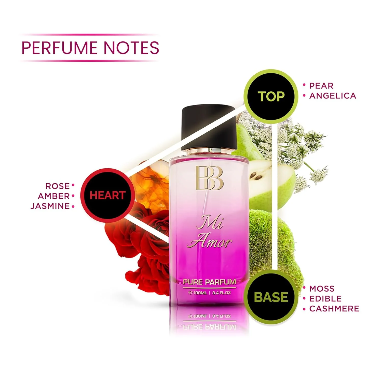 Bergamot Beaute Mi Amor Pure Parfum 100ml 3.4 Fl.oz. | 12+ Hrs Long Lasting Perfume For Women | Higher Concentration Than EDP - Image 5
