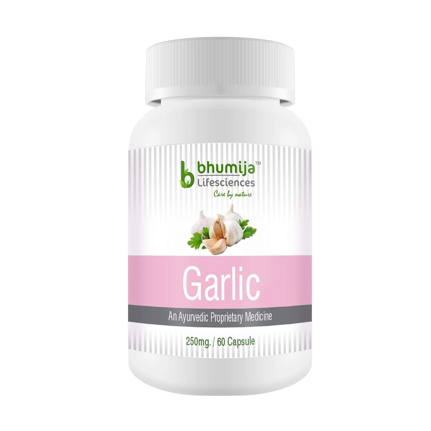 Bhumija Lifesciences Garlic 250mg Capsules Supports Digestive Health, Helps Lower Sugar & Improve Immunity | 60 Capsules 100gm 0.2lbs
