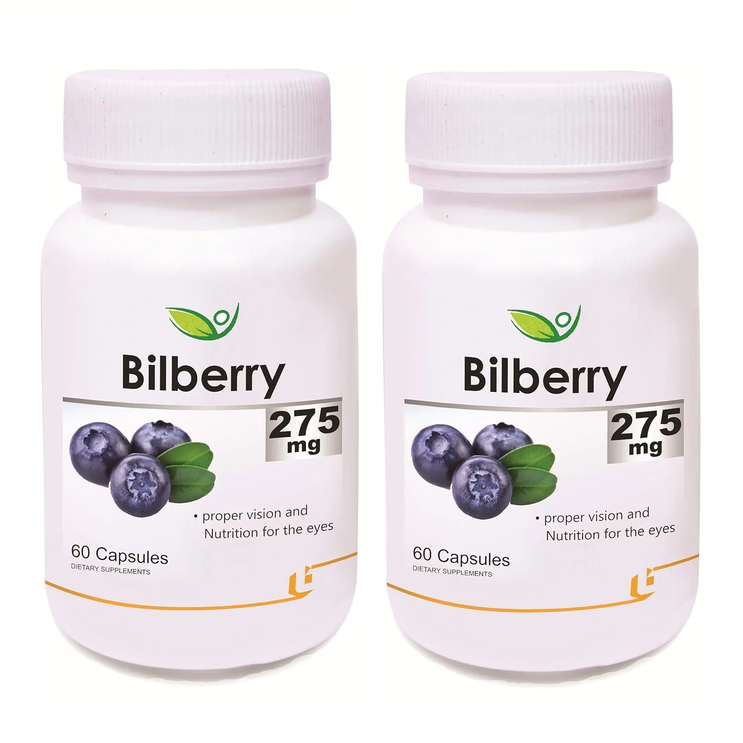Biotrex Nutraceuticals Bilberry Extract 275mg, Helps In Boosts Immune System, Improve Eyes Health, Improve Blood Circulation | 60 Capsules 100gm 0.2lbs Each Pack Of 2