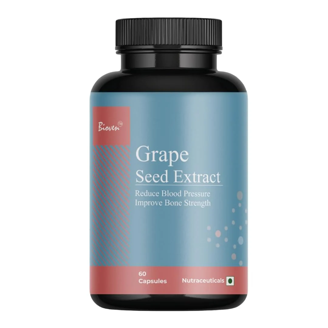 Biovencer Grape Seed Extract Reduce Blood Pressure, Improve Bone Strength, Helps In Weight Loss | 60 Veg Capsule 100gm 0.2lbs - Image 2