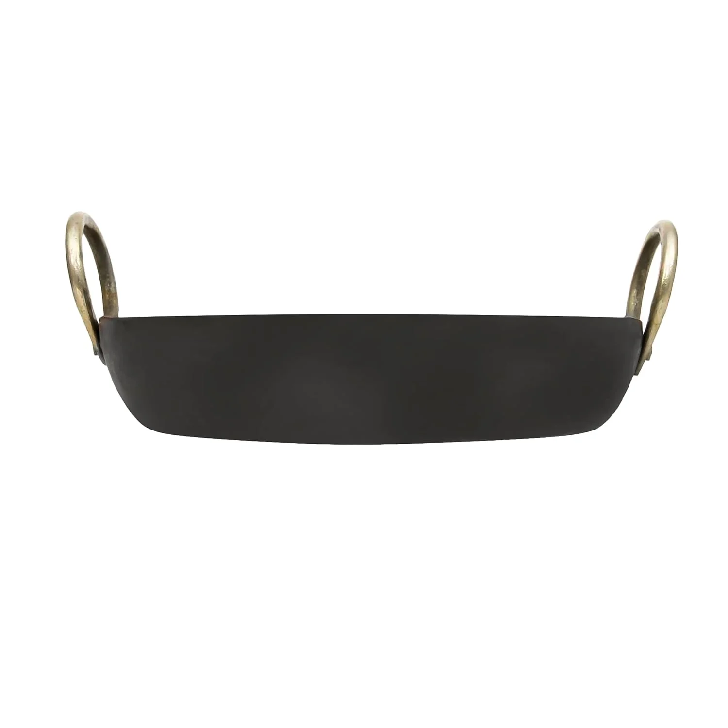 Black Iron Flat Kadhai - 12 Inch | Tavi, Tai, Fry Pan For Making Jalebi, Maal Pua, Dal Tadka - Free Stainless Steel Scrubber - Image 3