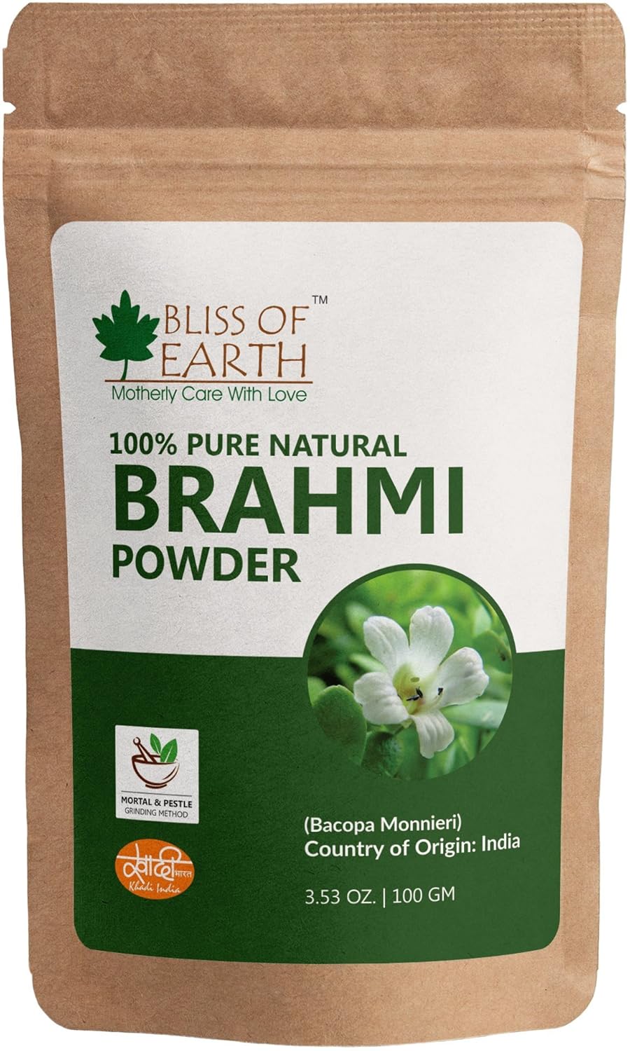 Bliss Of Earth 100% Pure & Natural Brahmi Powder, Health & Wellness Essentials | 100gm 0.2lbs