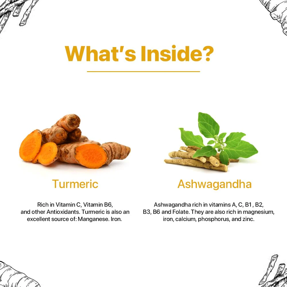Blue Tea Turmeric Ashwagandha Herbal Tea - 100gm Zipper Pack, 3.5 Ounce, 100 Cups | Supports Immune System & Overall Health - Caffeine Free, Non-GMO, Gluten Free - Image 3