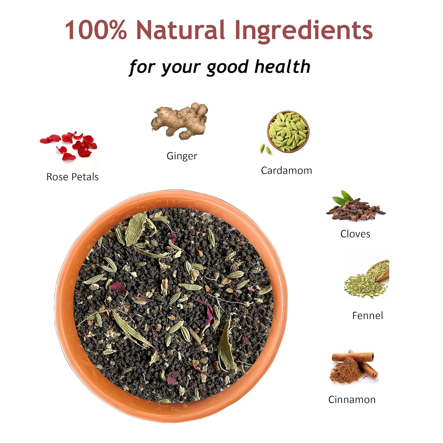 Bluebud Rose Masala Chai Pack Of 2 X 200gm, 7.05 Ounce Each - 200 Cups | A Unique Blend Of Pure Rose Petals With Assam CTC Tea & Spices - Signature Blend, Hand Blended Teas - Image 2