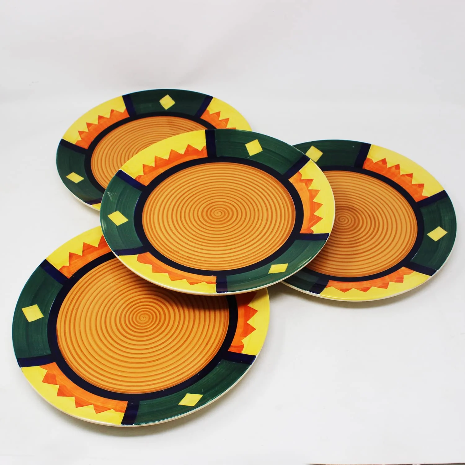 Boho Fiesta Ceramic Dinner Plates Set Of 6 - Multicolor, 10 Inches, 6 Pieces | Hand Painted Full Ceramic Plates For Dinner - Microwave Safe & Dishwasher Safe - Image 2