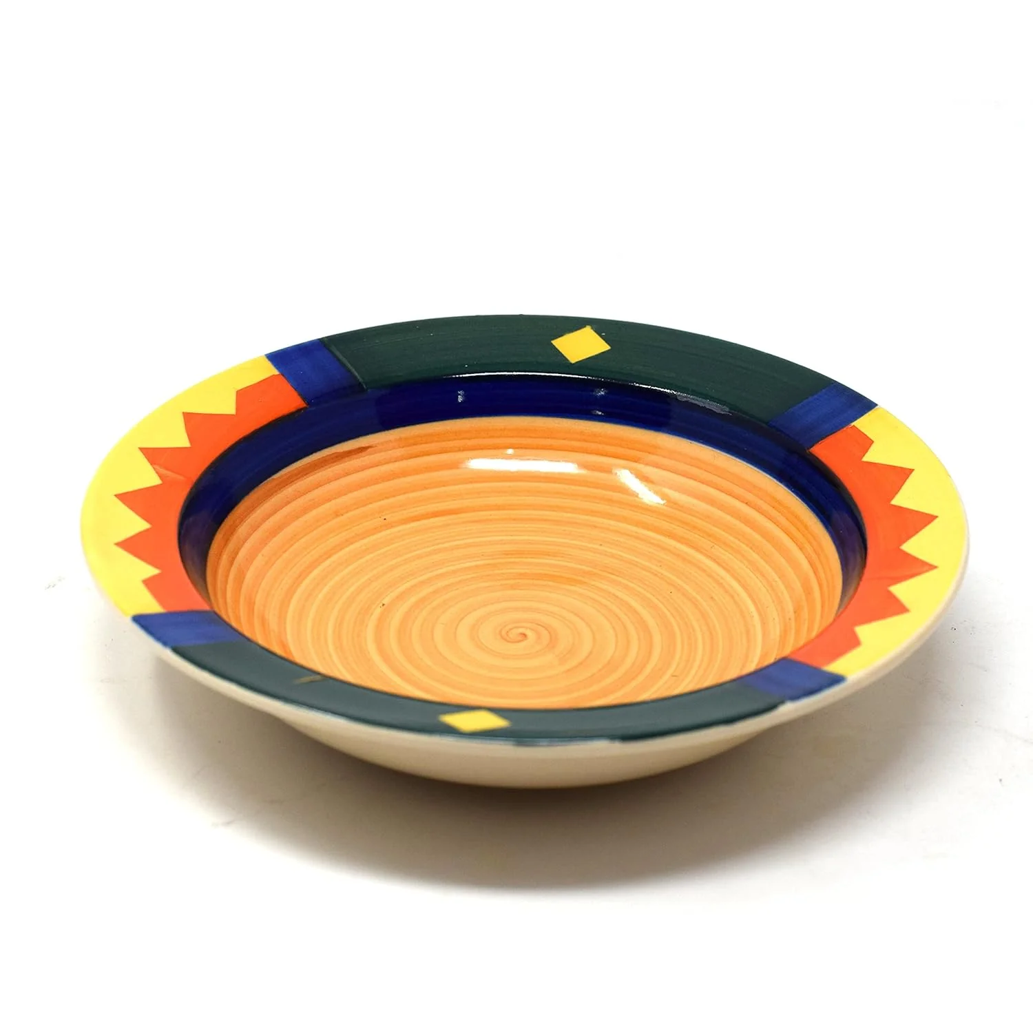 Boho Fiesta Ceramic Pasta Plates - 2 Pieces, Multicolor | Hand Painted Multi Purpose Ceramic Deep Plates, Snack Plates, Starter Plates - 7 Inch, Microwave Safe & Dishwasher Safe - Image 5