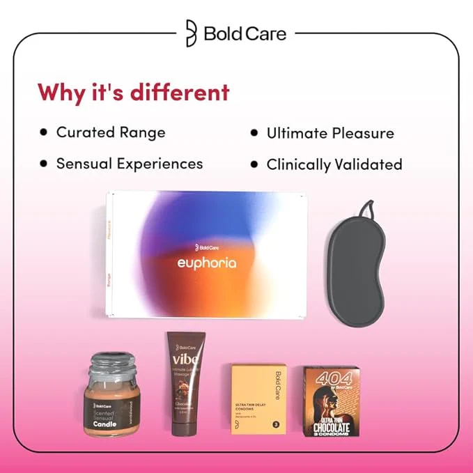 Bold Care Euphoria Couples Kit For Date Nights | Condoms, Lube & Accessories For Memorable Moments - Image 3