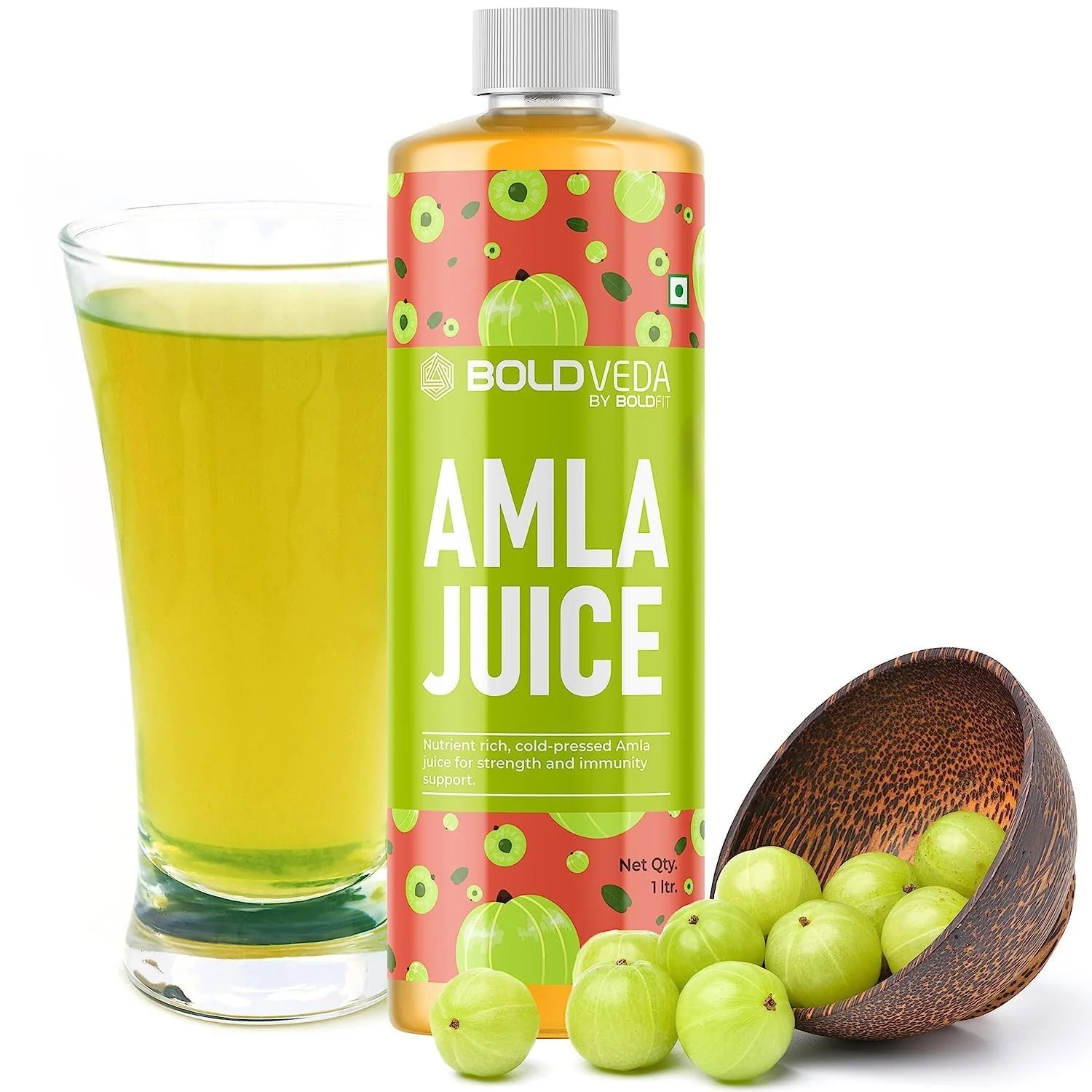 Boldfit Amla Juice Rich Source Of Vitamin C & Antioxidants Supports Healthy Hair & Skin Amla Detox Juice Helps With Metabolism | 1 Litre 2.2lbs