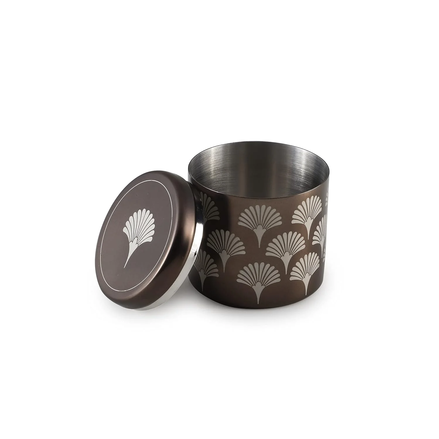 Brown Stainless Steel Container - 300ml, Medium Size | Multipurpose Box For Dry Fruit & Candies - Geometric Patterns | Designer Versatile Box - Serve Ware & Tableware | Deco Series - Image 5