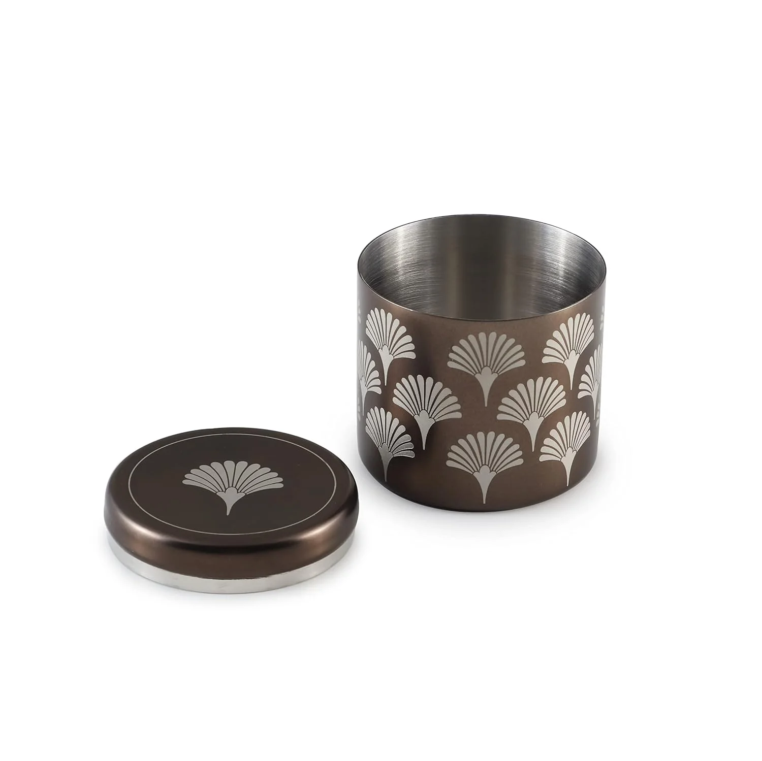 Brown Stainless Steel Container - 300ml, Medium Size | Multipurpose Box For Dry Fruit & Candies - Geometric Patterns | Designer Versatile Box - Serve Ware & Tableware | Deco Series - Image 6