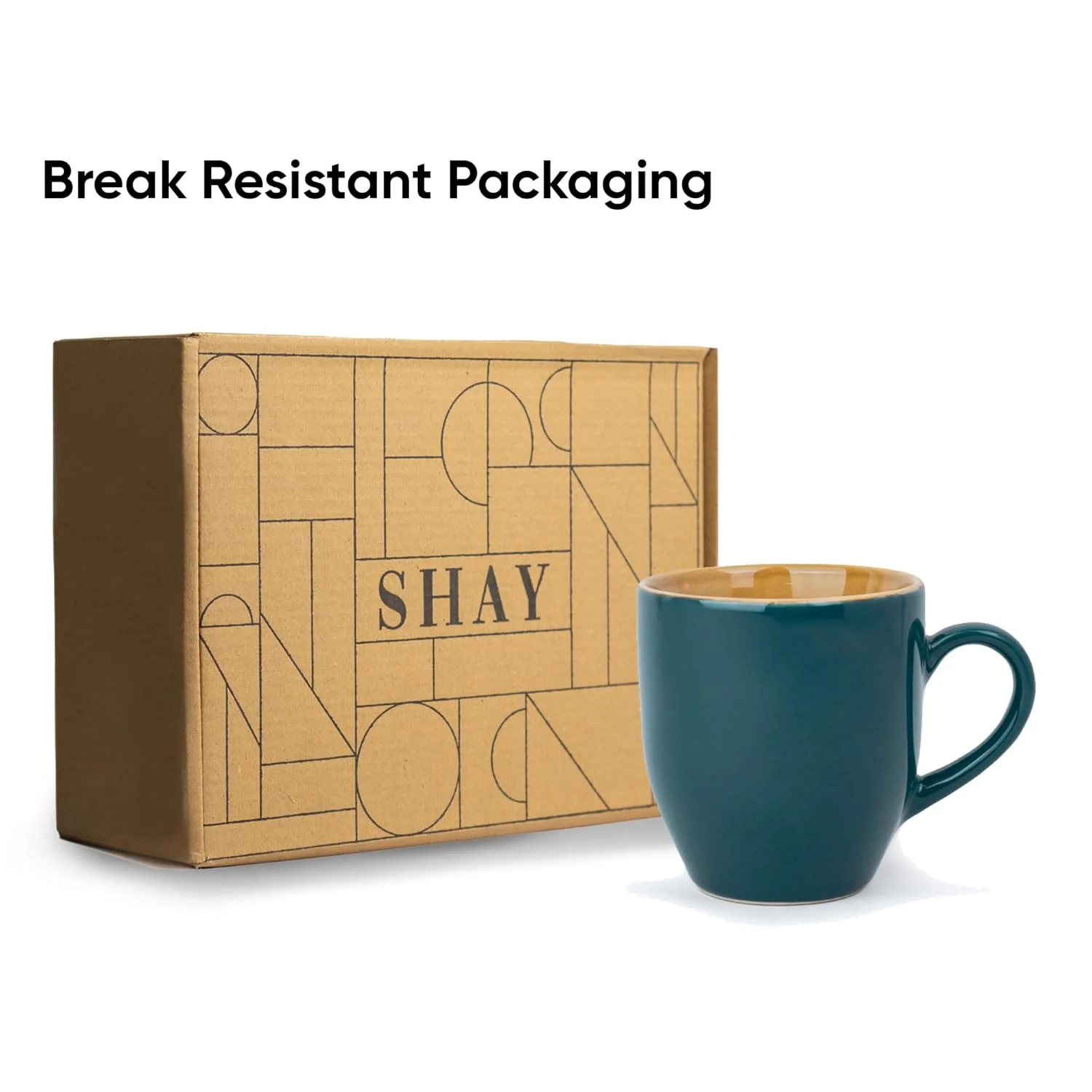 Ceramic Coffee Mug Set Of 4 - 300ml Each, Teal Green | Medium Mug With Glossy Finish - Stoneware Coffee Cup Set | Ceramic Cup - Microwave Safe & Dishwasher Safe - Image 6