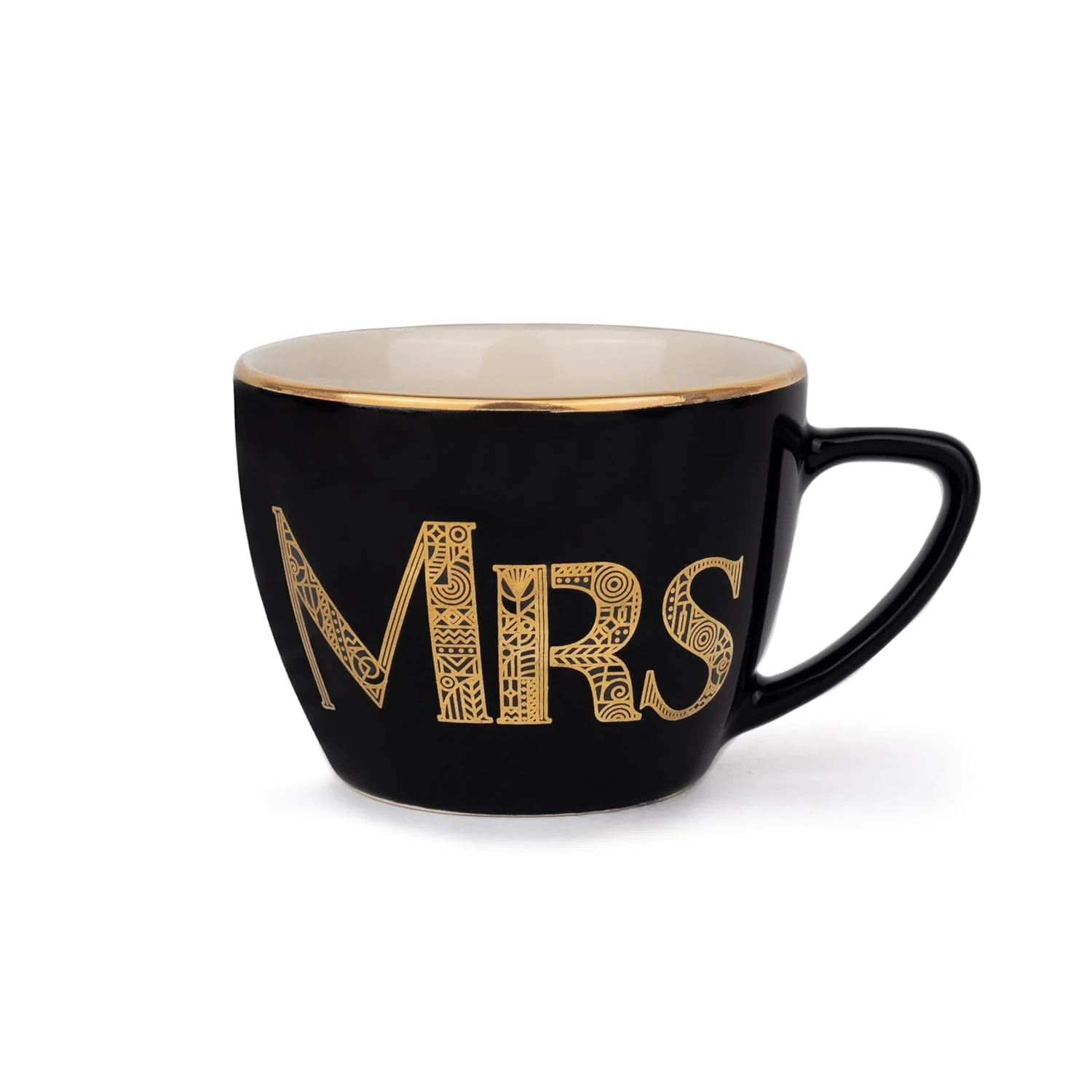 Ceramic Couple Mugs Set Of 2 - Black, 400ml Each | Mr & Mrs Coffee Mug With Glossy Finish - Large Cup For Coffee - Cappuccino Cup | Premium Stoneware Coffee Cup - Microwave Safe, Dishwasher Safe - Image 4