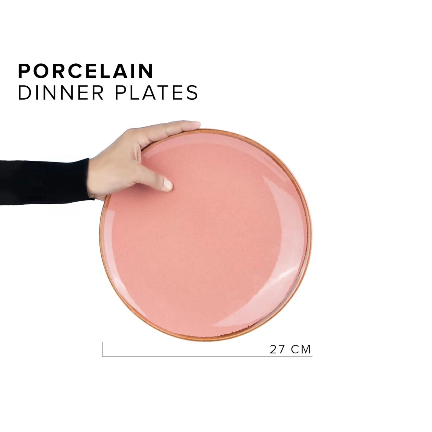Ceramic Dinner Plates Set Of 6 Pieces - 3 Pink + 3 Blue Sprinkle Series | Ceramic Plates Set With Glossy Finish - Ceramic Dinner Plates | Set Of 6 Plates For Dinner - Image 4