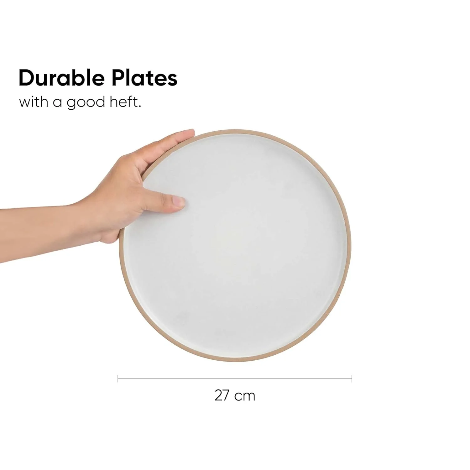 Ceramic Dinner Plates Set Of 6 Pieces, Off White | Ceramic Plates Set With Matte Finish - Premium Stoneware | Dinner Plates Ceramic - Japandi Dinner Plates - Image 4