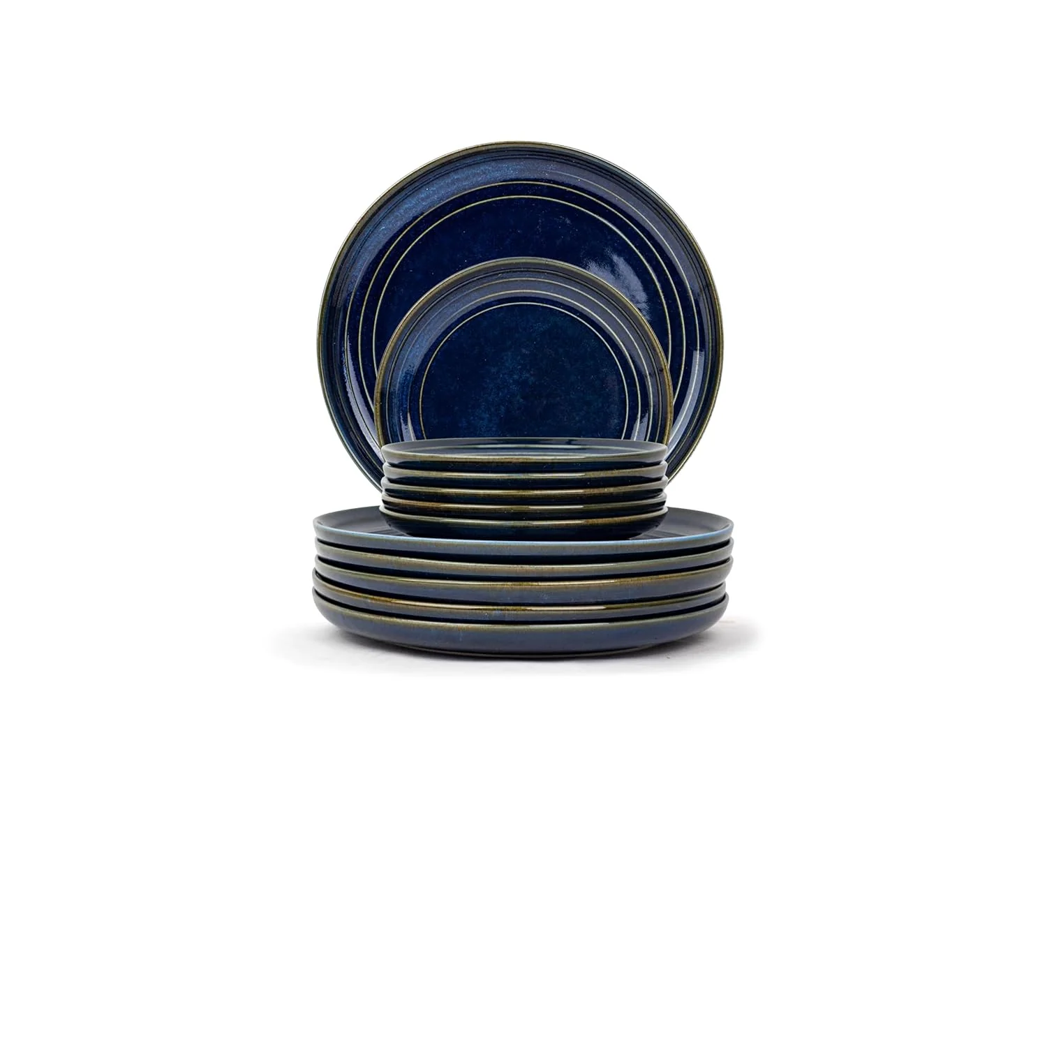 Ceramic Dinner Set Of 21 Pcs, Blue Green | Crockery Set, Dining Sets Crockery Items - 6 Dinner Plates+ 6 Quarter Plates+ 6 Veg Bowls, 180ml Each+ 2 Medium Bowls, 1000ml Each+ 1 Large Bowl, 1500ml - Image 6