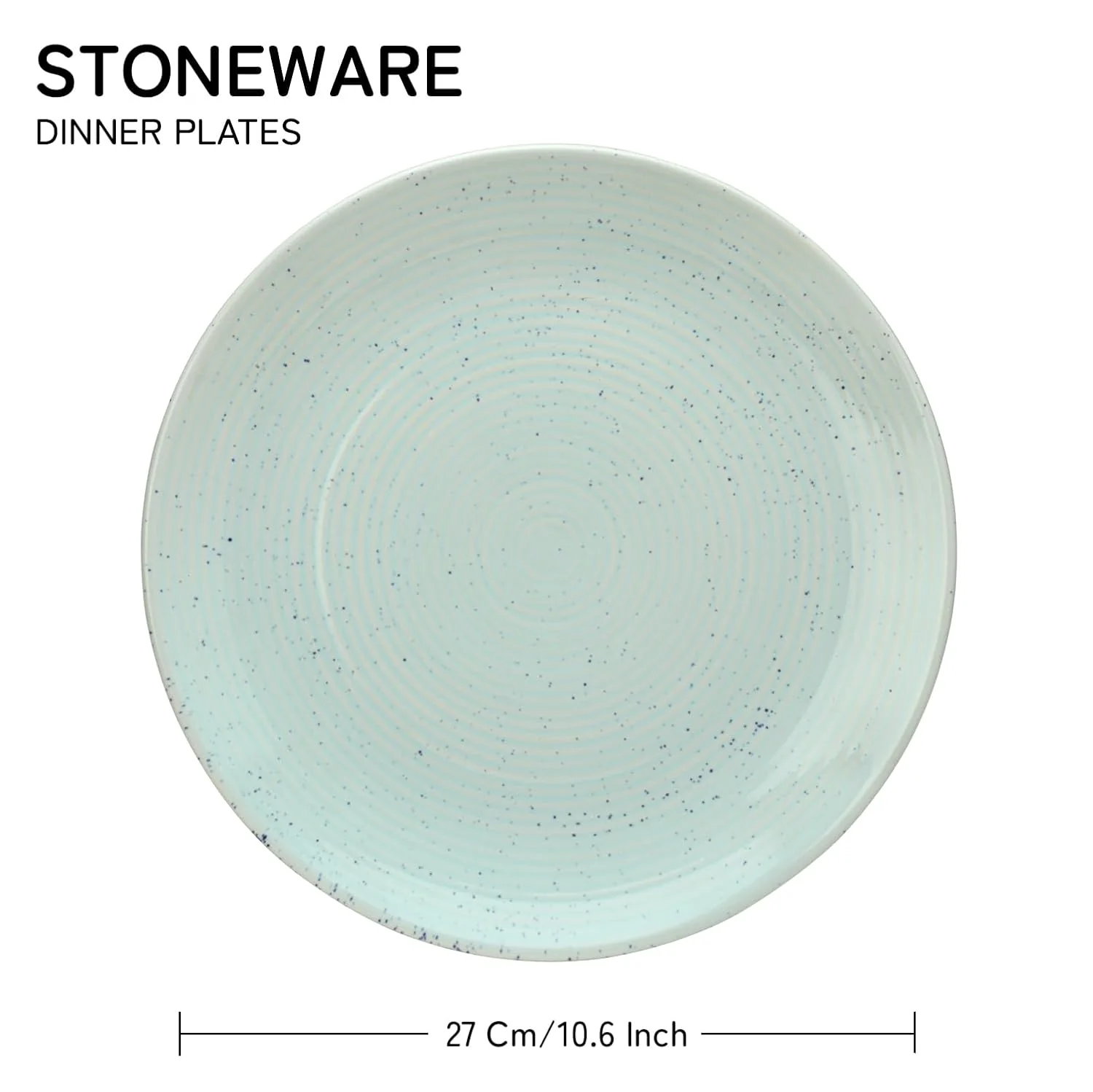 Ceramic Hand Glazed Stoneware Large Dinner Plates Set Of 4 - 10.6 Inch, Mint Green | Microwave Safe & Dishwasher Safe – Handcrafted Dinner Plates - Image 3