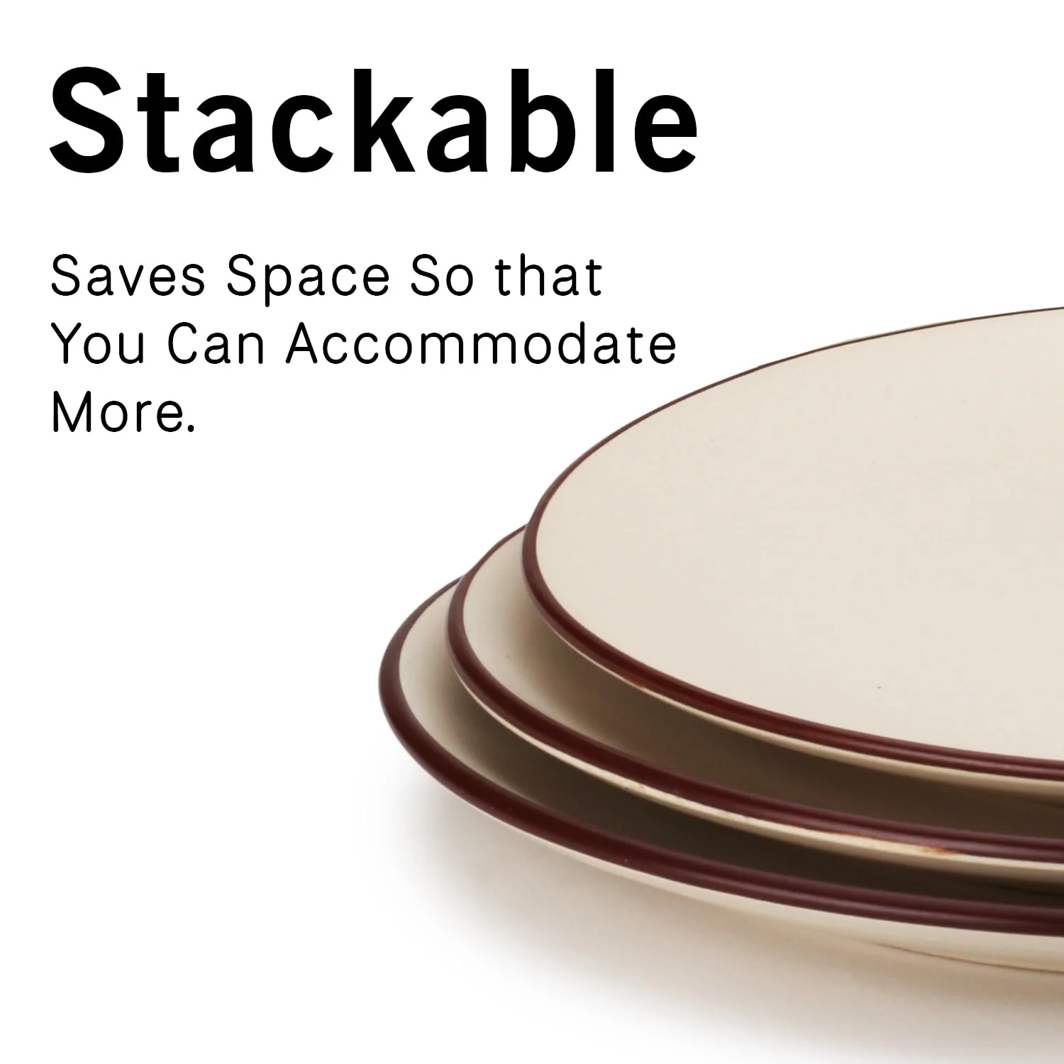 Ceramic Hand Glazed Stoneware Large Dinner Plates Set Of 6 - 10.6 Inch, Off White | Microwave Safe & Dishwasher Safe - Handcrafted Dinner Plates, Full Plate Set Crockery For Dining & Gifting - Image 5