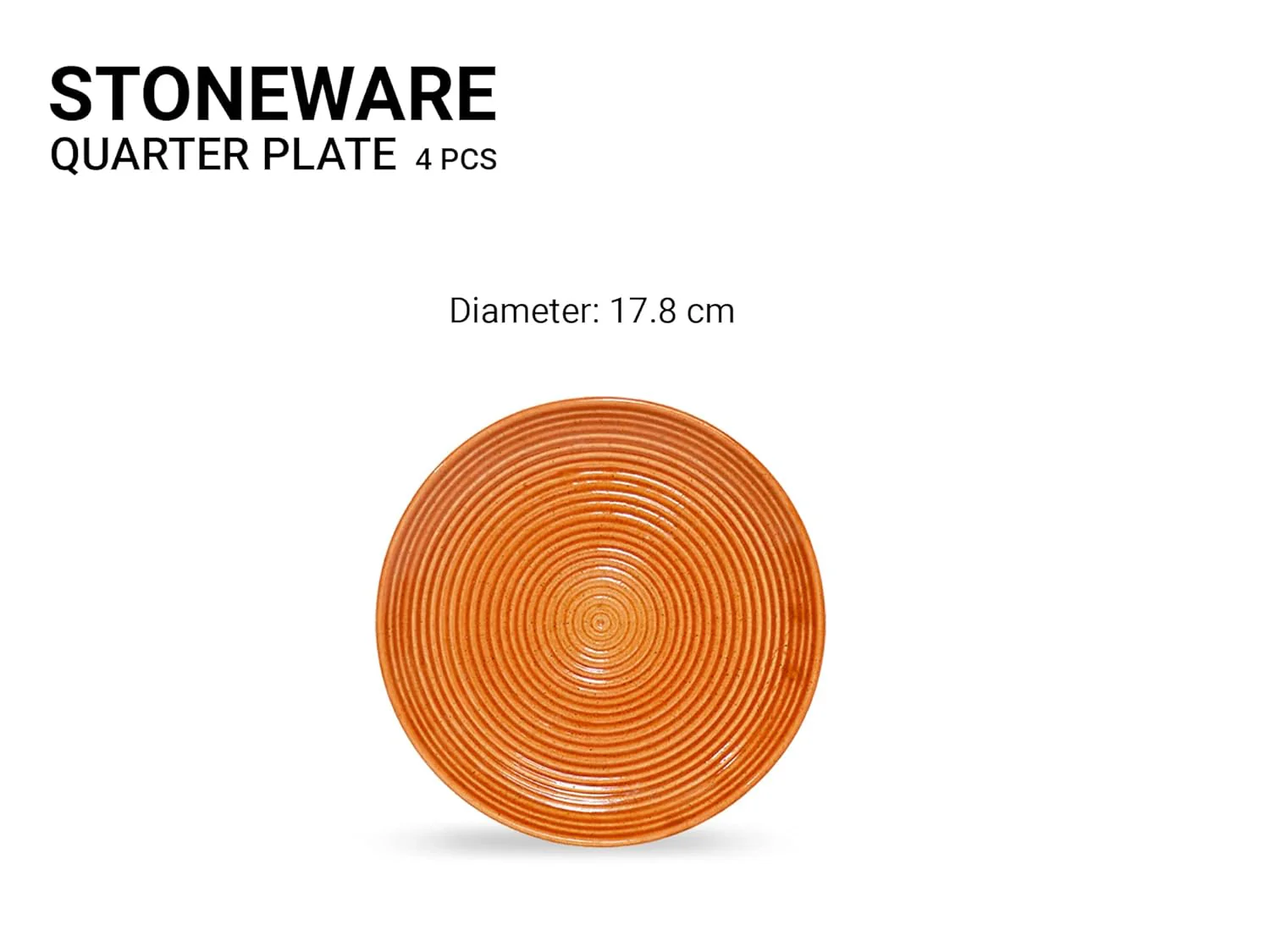 Ceramic Handcrafted Serving Quarter Plates Set Of 4 - 7 Inch, Sunlight-Orange | Hand Painted, Stoneware - Dinnerware | Scratch Resistant, Microwave & Dishwasher Safe - Image 5