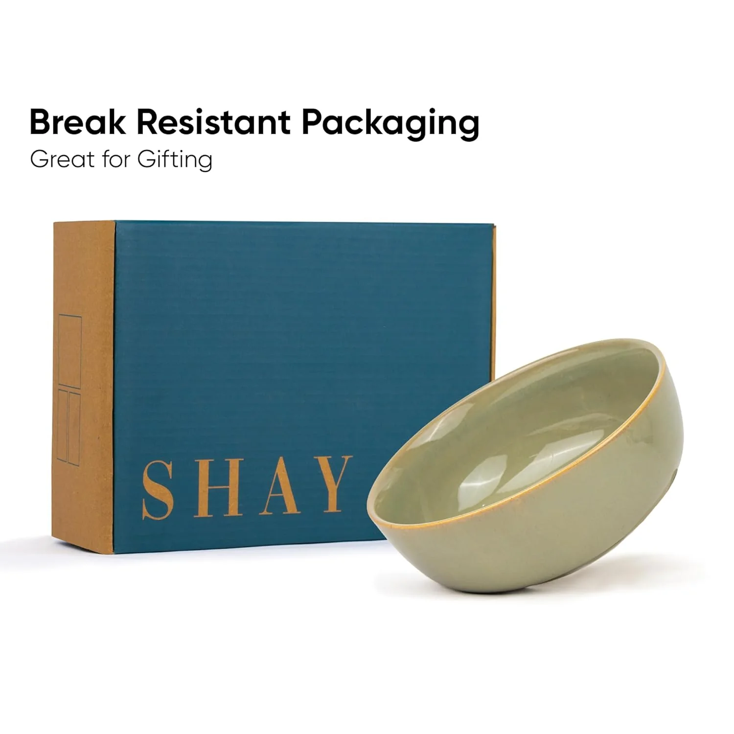Ceramic Large Bowl, 1500ml - 21cm, 1 Piece, Pistachio Green | Stoneware Ceramic Serving Bowls - Ceramic Bowl With Glossy Finish | Pasta Serving Bowl - Microwave Safe & Dishwasher Safe - Image 6