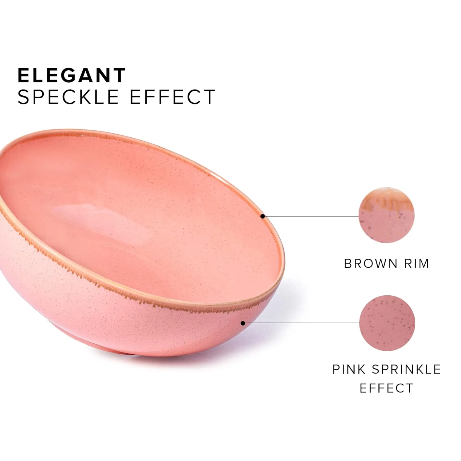 Ceramic Large Serving Bowl Set Of 1 Pc - 1750ml, Pink | Ceramic Bowl - Large Size | Microwave Safe Bowl - Bowl Set With Glossy Finish | Ceramic Bowl - Image 3