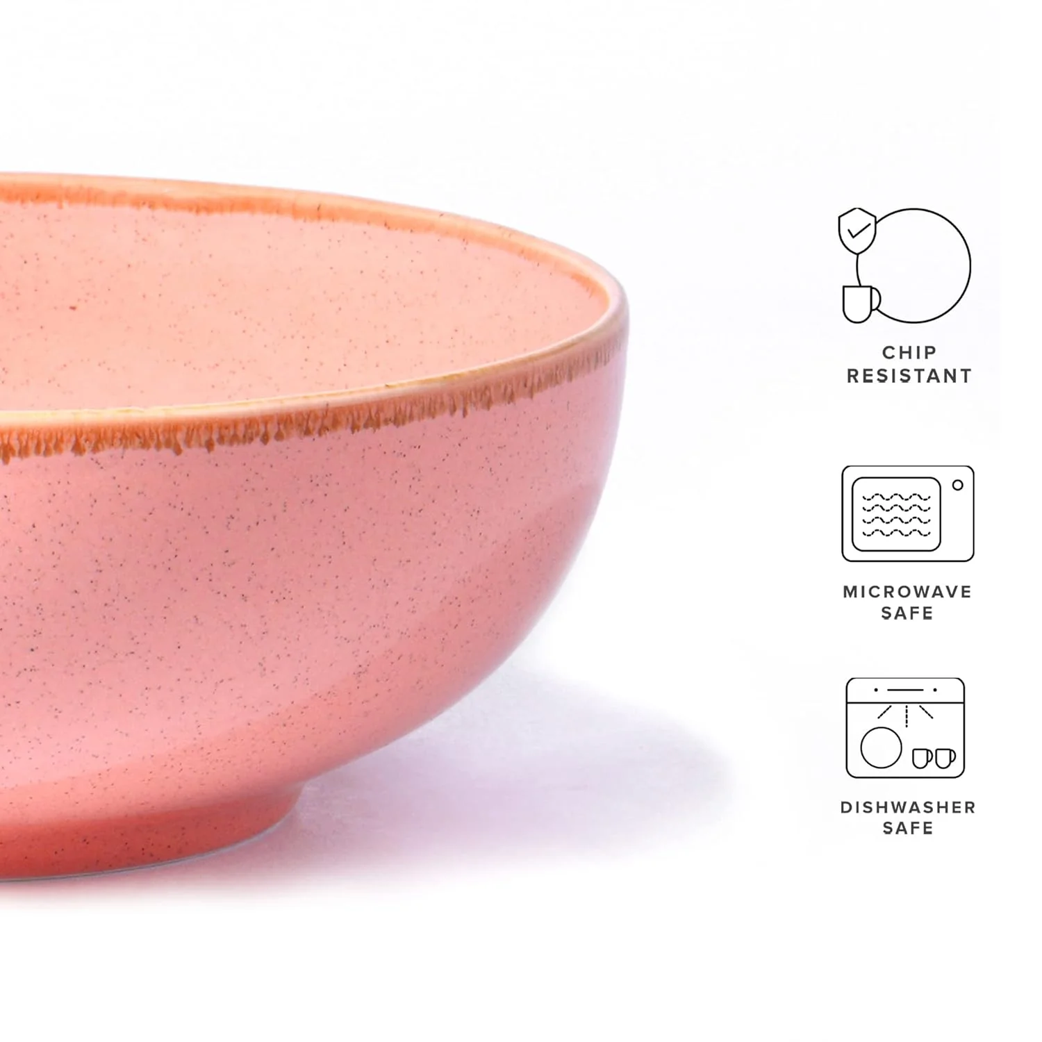 Ceramic Large Serving Bowl Set Of 1 Pc - 1750ml, Pink | Ceramic Bowl - Large Size | Microwave Safe Bowl - Bowl Set With Glossy Finish | Ceramic Bowl - Image 5