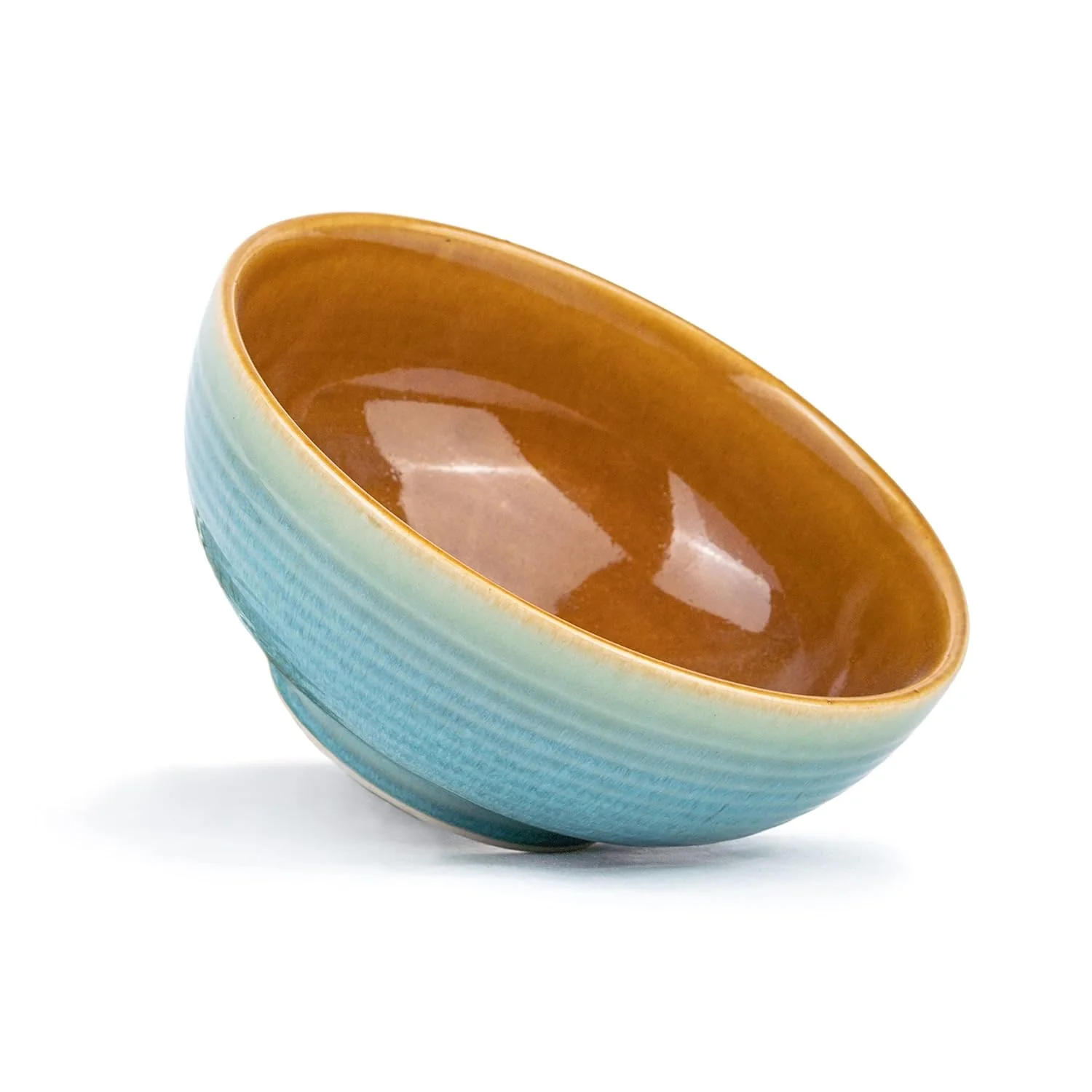 Ceramic Large Serving Bowls Set Of 1 Pc - 1500ml, Blue Brown | Premium Ceramic Bowls - Microwave Safe Bowls | Ceramic Bowl With Glossy Finish - Large Size Bowl - Image 5