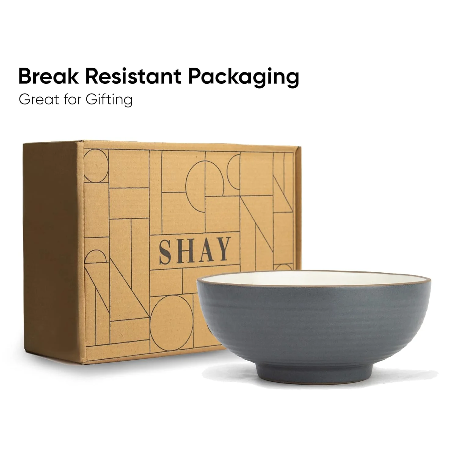 Ceramic Large Serving Bowls Set Of 1 Pc - 1500ml, Grey White | Premium Ceramic Bowls - Microwave Safe Bowls | Ceramic Bowl With Glossy Finish - Large Size Bowl - Image 6
