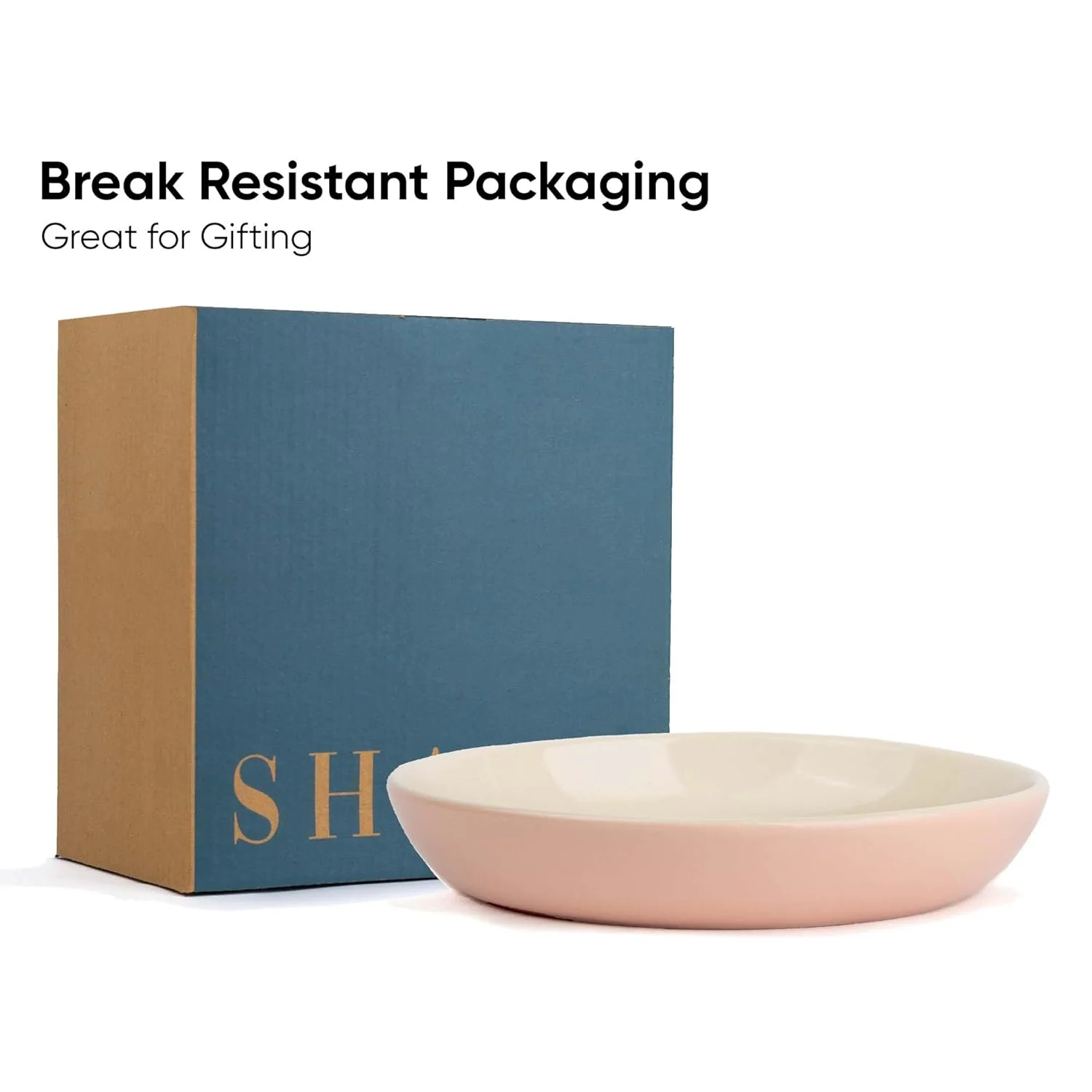 Ceramic Pasta Bowl Set Of 2 Pcs, 22cm - Pink Outside, 300ml Each | Stoneware Ceramic Serving Bowls With Glossy Finish | Pasta Plate - Deep Plate | Ceramic Bowl - Pasta Serving Plate - Image 6