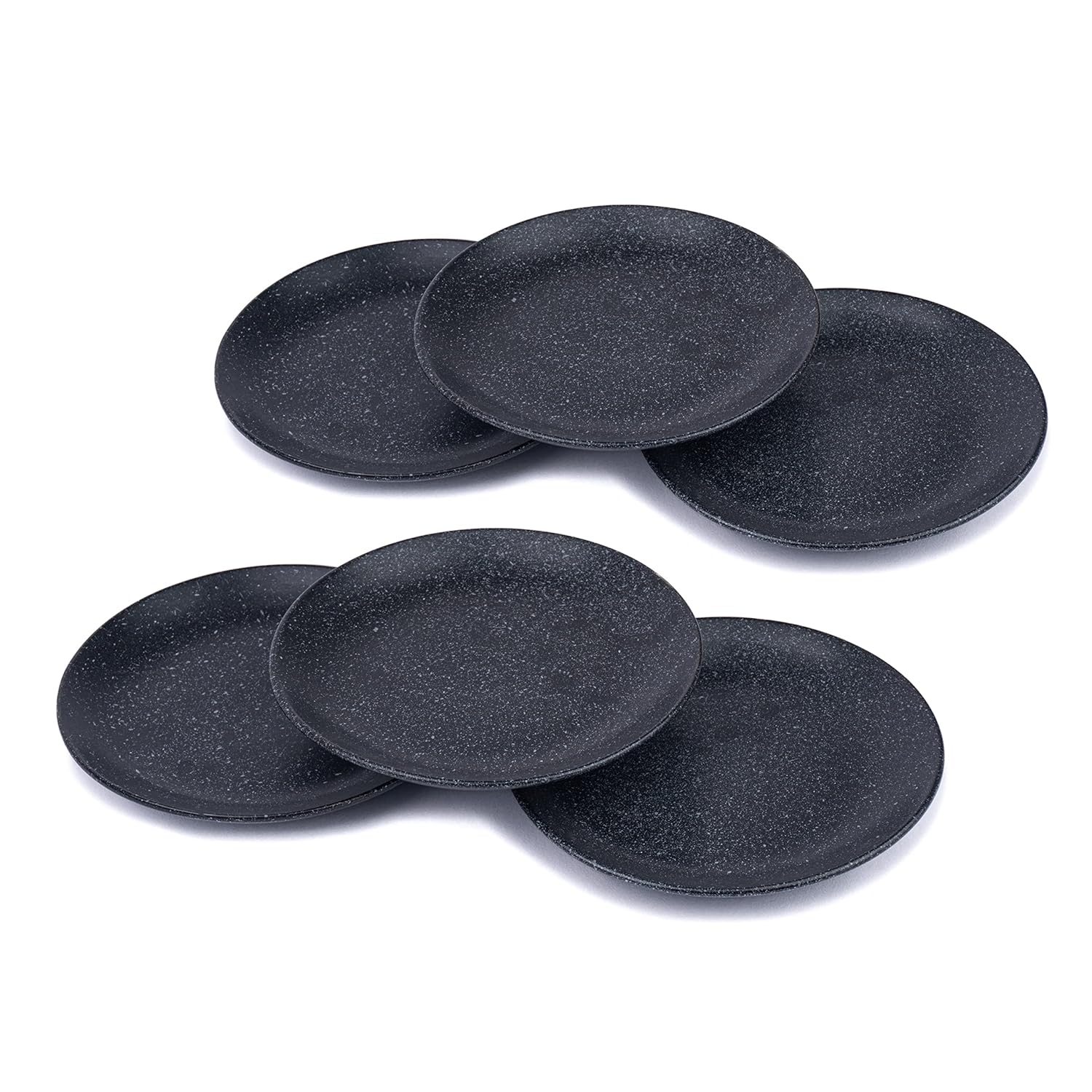Ceramic Quarter Plates Set Of 6, Black Speckle | Premium Stoneware Snacks Plates Set - Dessert Plates | Small Plates With Matte Finish - Microwave Safe & Chip Resistant - Image 6