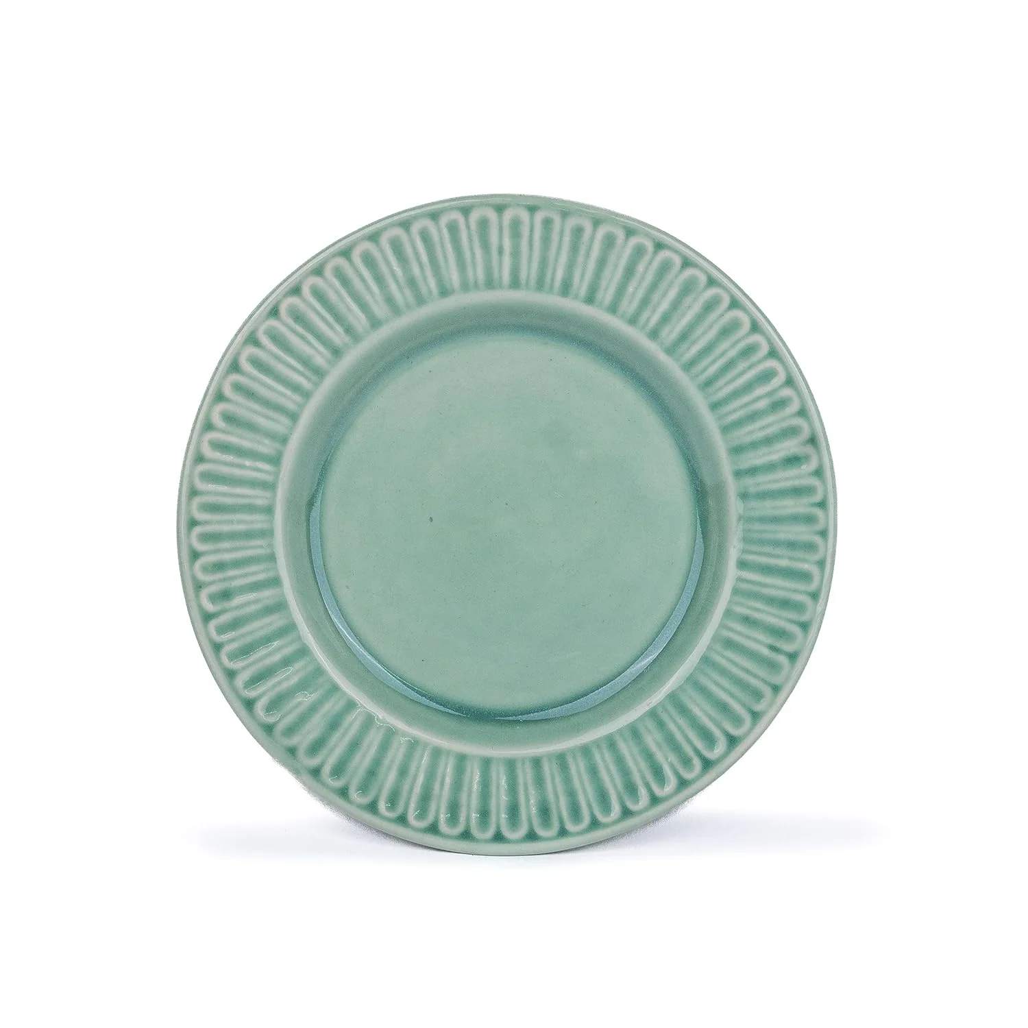 Ceramic Quarter Plates Set Of 6, Light Mint | Ceramic Snack Plates - Snacks Plates Set | Dessert Plates - Snack Plate | Small Plates With Glossy Finish - Microwave Safe & Chip Resistant - Image 3
