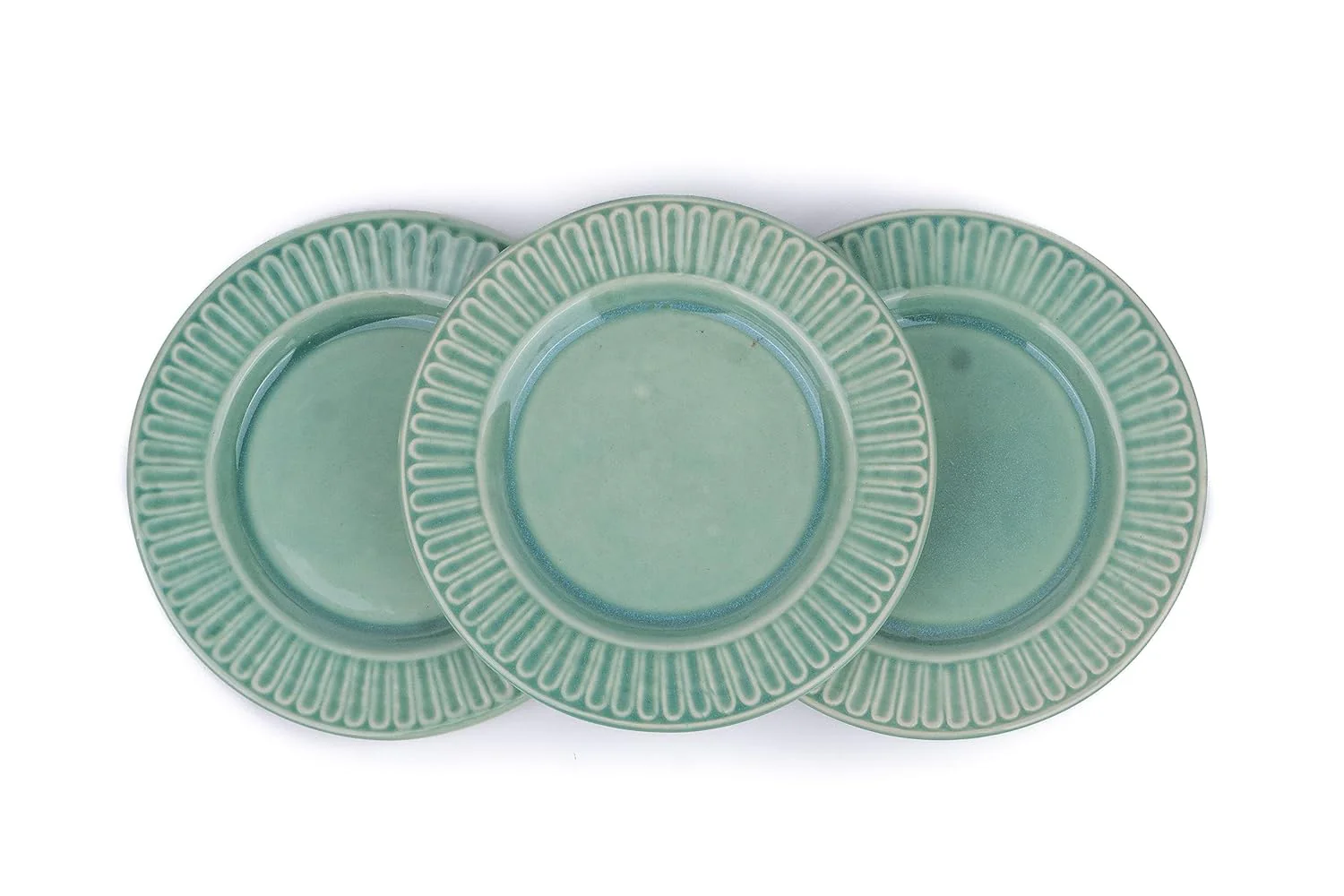 Ceramic Quarter Plates Set Of 6, Light Mint | Ceramic Snack Plates - Snacks Plates Set | Dessert Plates - Snack Plate | Small Plates With Glossy Finish - Microwave Safe & Chip Resistant - Image 4