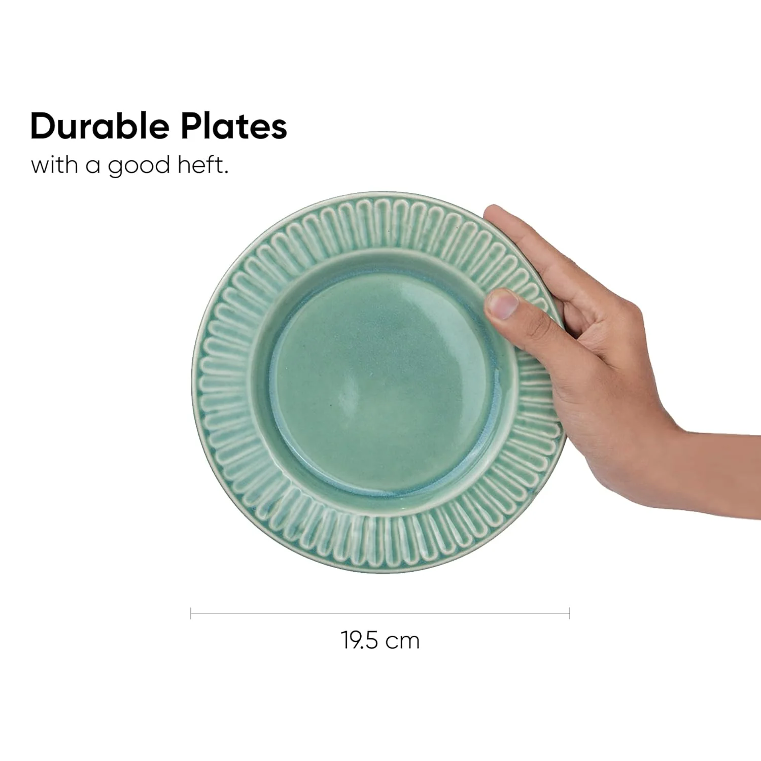 Ceramic Quarter Plates Set Of 6, Light Mint | Ceramic Snack Plates - Snacks Plates Set | Dessert Plates - Snack Plate | Small Plates With Glossy Finish - Microwave Safe & Chip Resistant - Image 5